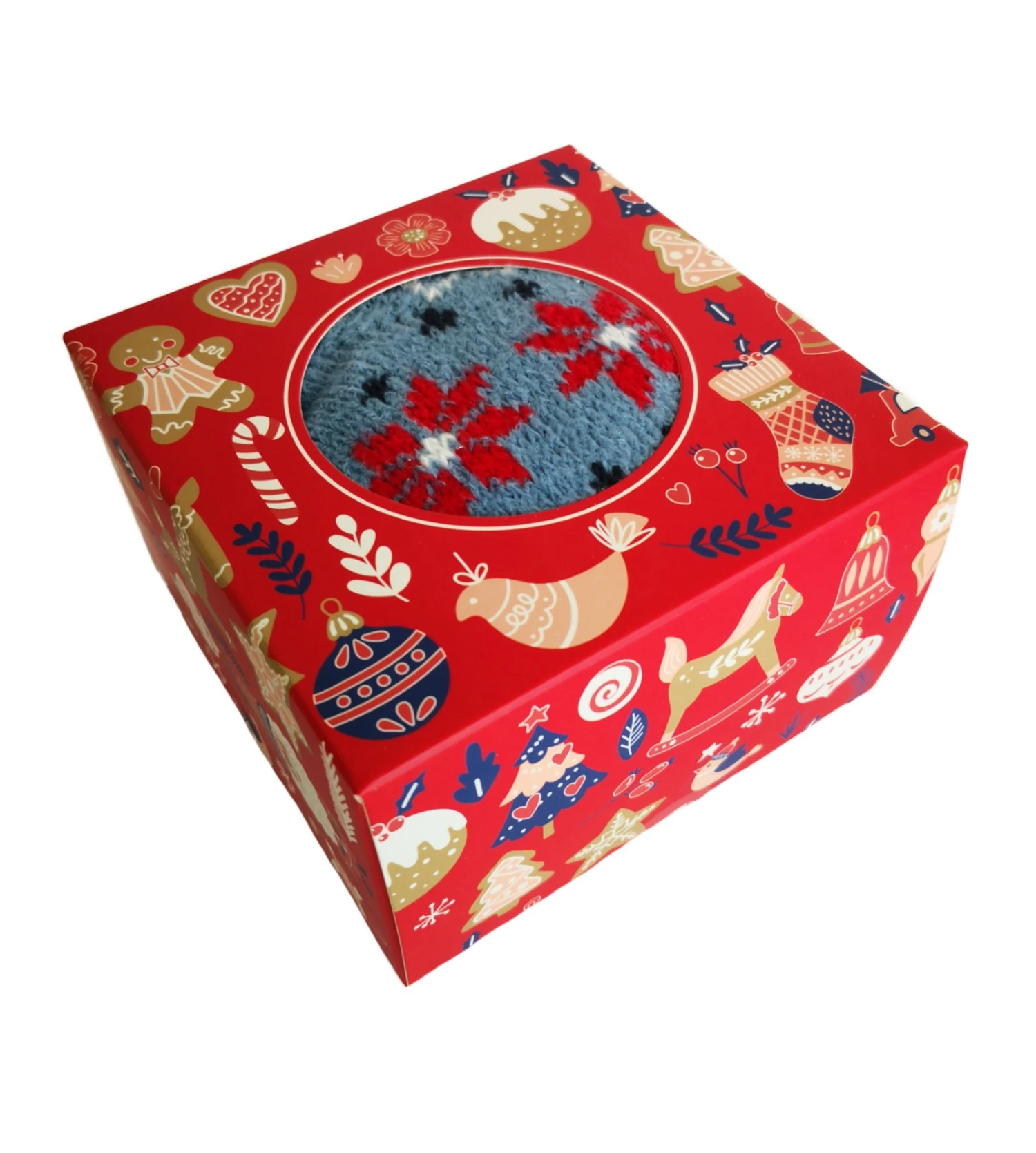 Boite Cadeau Chaussettes Christmas 4529 Dusty Blue 1 Boite Cadeau Chaussettes Christmas 4529 Dusty Blue