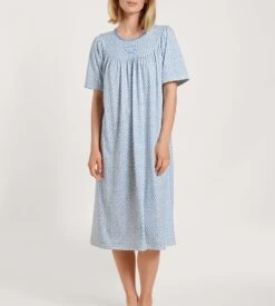 Calida Chemise De Nuit Classic Soft Cotton Azurit Blue 5 Calida Chemise De Nuit Classic Soft Cotton Azurit Blue -Calida Soldes chemise de nuit classic soft cotton 474 azurit blue 2