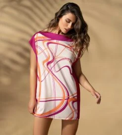 Chemise De Nuit En Modal Coloré Fushia / Orange 8 Chemise De Nuit En Modal Coloré Fushia / Orange -Calida Soldes chemise de nuit en modal colore pk011 fushia orange 3