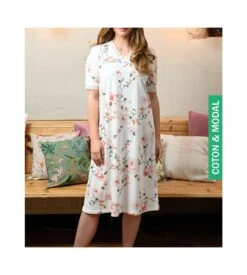 Chemise De Nuit Fleurie à Dentelle Champagner -Calida Soldes chemise de nuit fleurie a dentelle 130 champagner 2