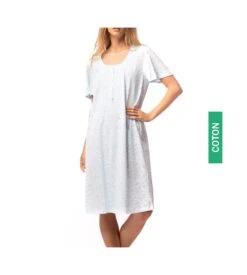 Chemise De Nuit Imprimé Feuillage Ciel -Calida Soldes chemise de nuit imprime feuillage 03 ciel 3