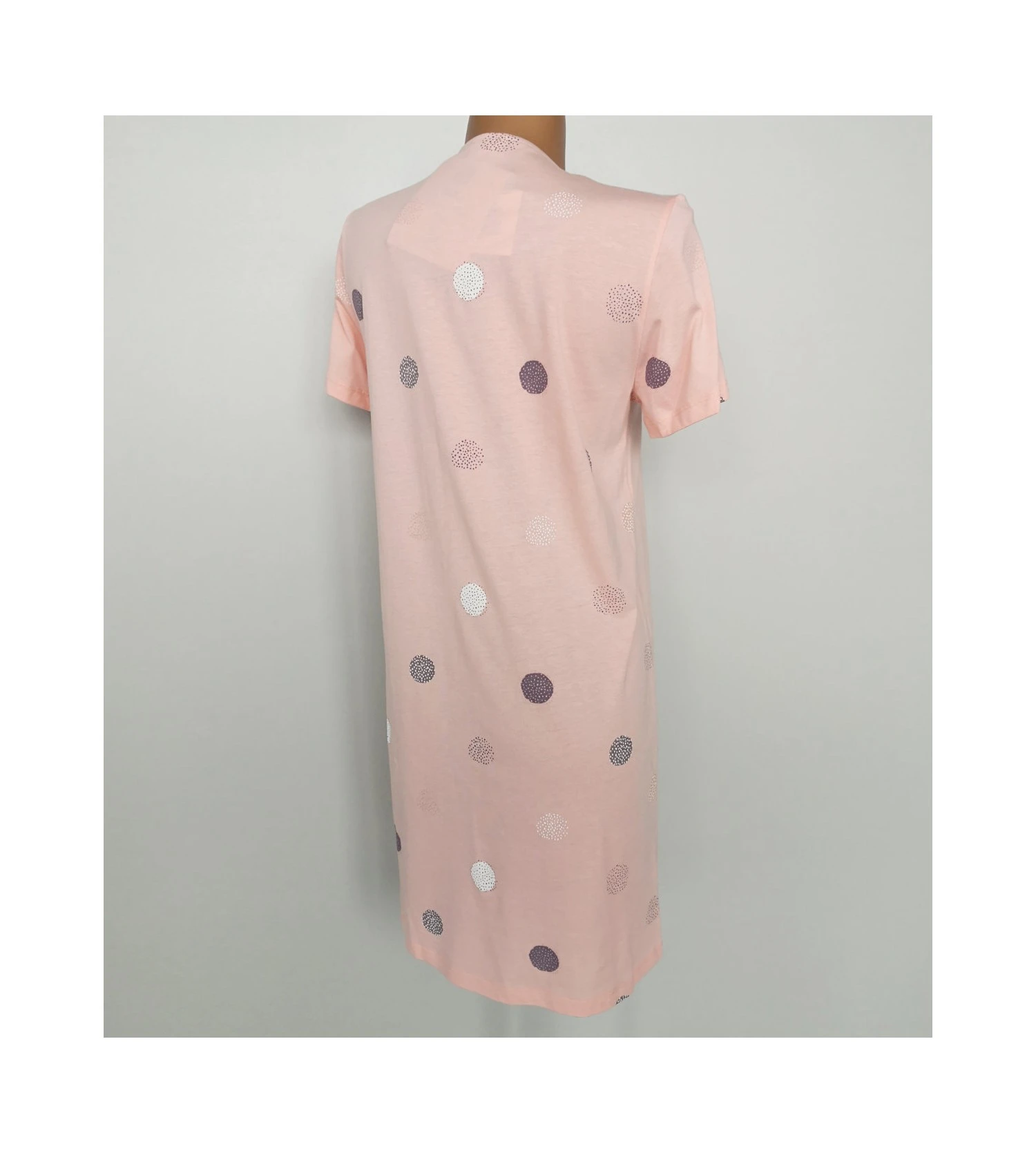 Chemise De Nuit Imprimé Ronds Rose 2 Chemise De Nuit Imprimé Ronds Rose – Image 2