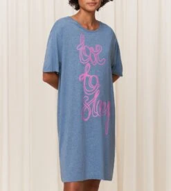 Triumph Chemise De Nuit Manches Courtes Blue Combination 7 Triumph Chemise De Nuit Manches Courtes Blue Combination -Calida Soldes chemise de nuit manches courtes 0032 blue combination 3