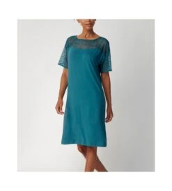Triumph Chemise De Nuit Manches Courtes Amourette Ocean Dephts -Calida Soldes chemise de nuit manches courtes 7404 ocean dephts 3