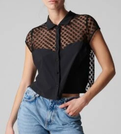 Simone Perele Chemise Hortense Noir 015 -Calida Soldes chemise hortense noir 015 5