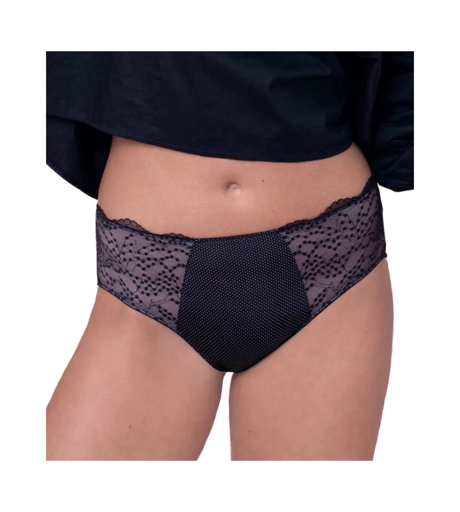 ANITA Culotte Haute Brodée Orely NOIR 1 ANITA Culotte Haute Brodée Orely NOIR