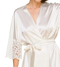 Déshabillé En Satin Sonia Crème 5 Déshabillé En Satin Sonia Crème -Calida Soldes deshabille en satin sonia creme 1