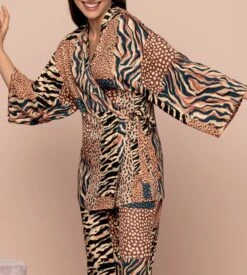 Déshabillé Imprimé Disco Dentelle CUIVRE DISCO 5 Déshabillé Imprimé Disco Dentelle CUIVRE DISCO -Calida Soldes deshabille imprime disco dentelle 10255 cuivre disco 2