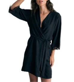 Deshabillé Manches 3/4 Noir