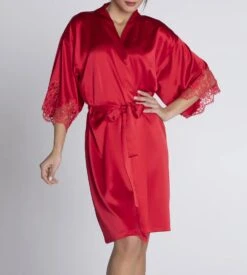 Déshabillé Splendeur Soie ROUGE -Calida Soldes deshabille splendeur soie rouge 3