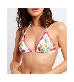 Banana Moon Haut Bikini Triangle Nuco Palmrose Ecru JZB11