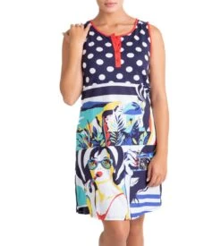 Liqette Sans Manches Pour Femme Bleu Marin