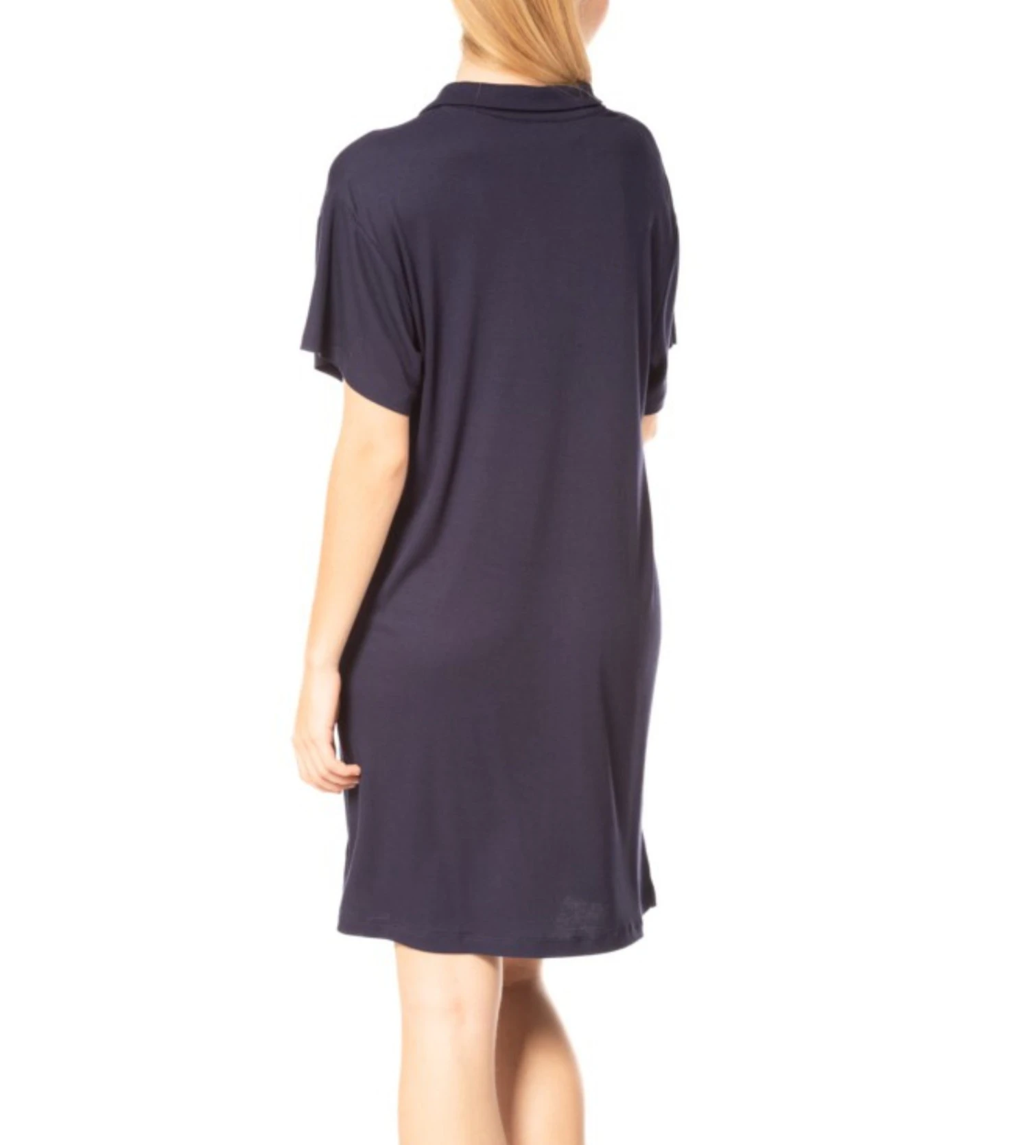 Liquette Col Chemise Pour Femme MARINE 2 Liquette Col Chemise Pour Femme MARINE – Image 2