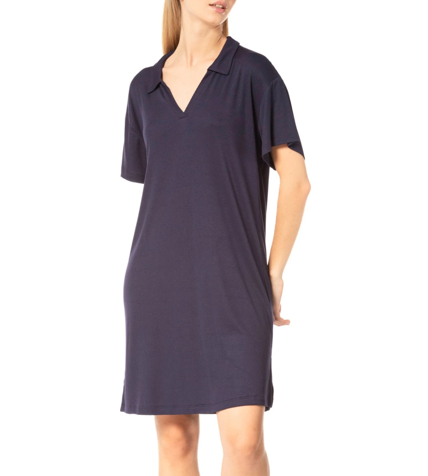 Liquette Col Chemise Pour Femme MARINE 1 Liquette Col Chemise Pour Femme MARINE