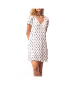 Liquette D'été Avec Col V Dentelle BLANC