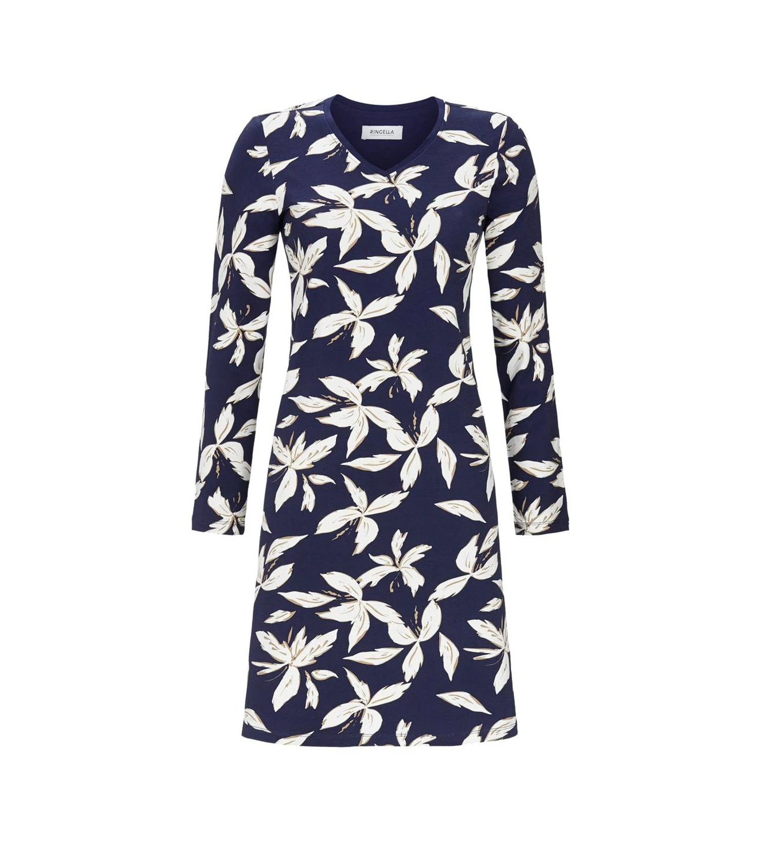 Liquette Imprimé Feuillage Abstrait MARINE 1 Liquette Imprimé Feuillage Abstrait MARINE