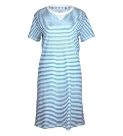 Calida Liquette Manches Courtes à Fines Rayures Azurit Blue