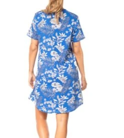 Liquette Manches Courtes Imprimée BLEU -Calida Soldes liquette manches courtes imprimee bleu 03 2