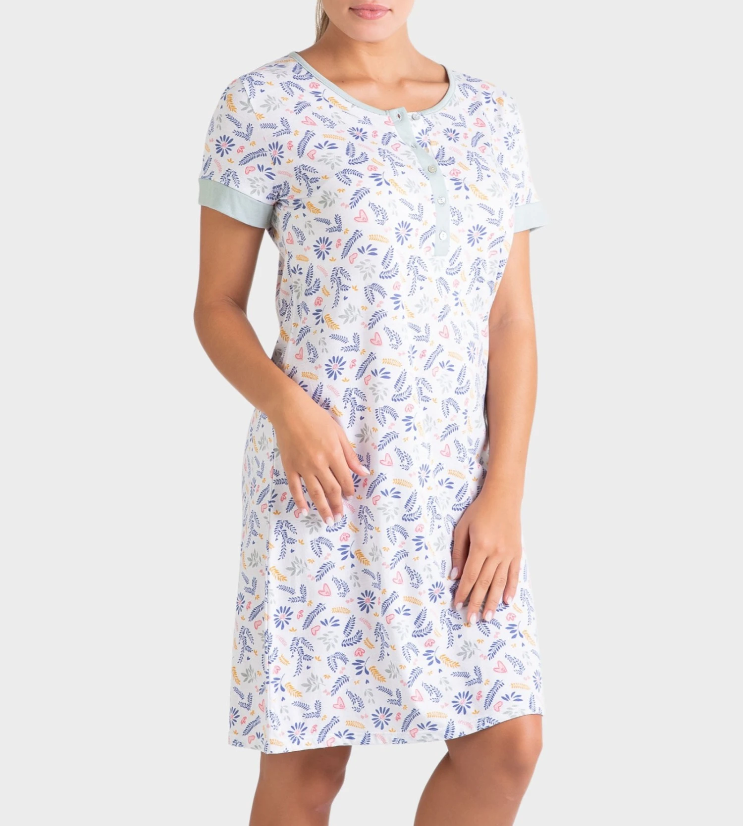 Liquette Manches Courtes Pour Femme Vert Gris 2 Liquette Manches Courtes Pour Femme Vert Gris – Image 2