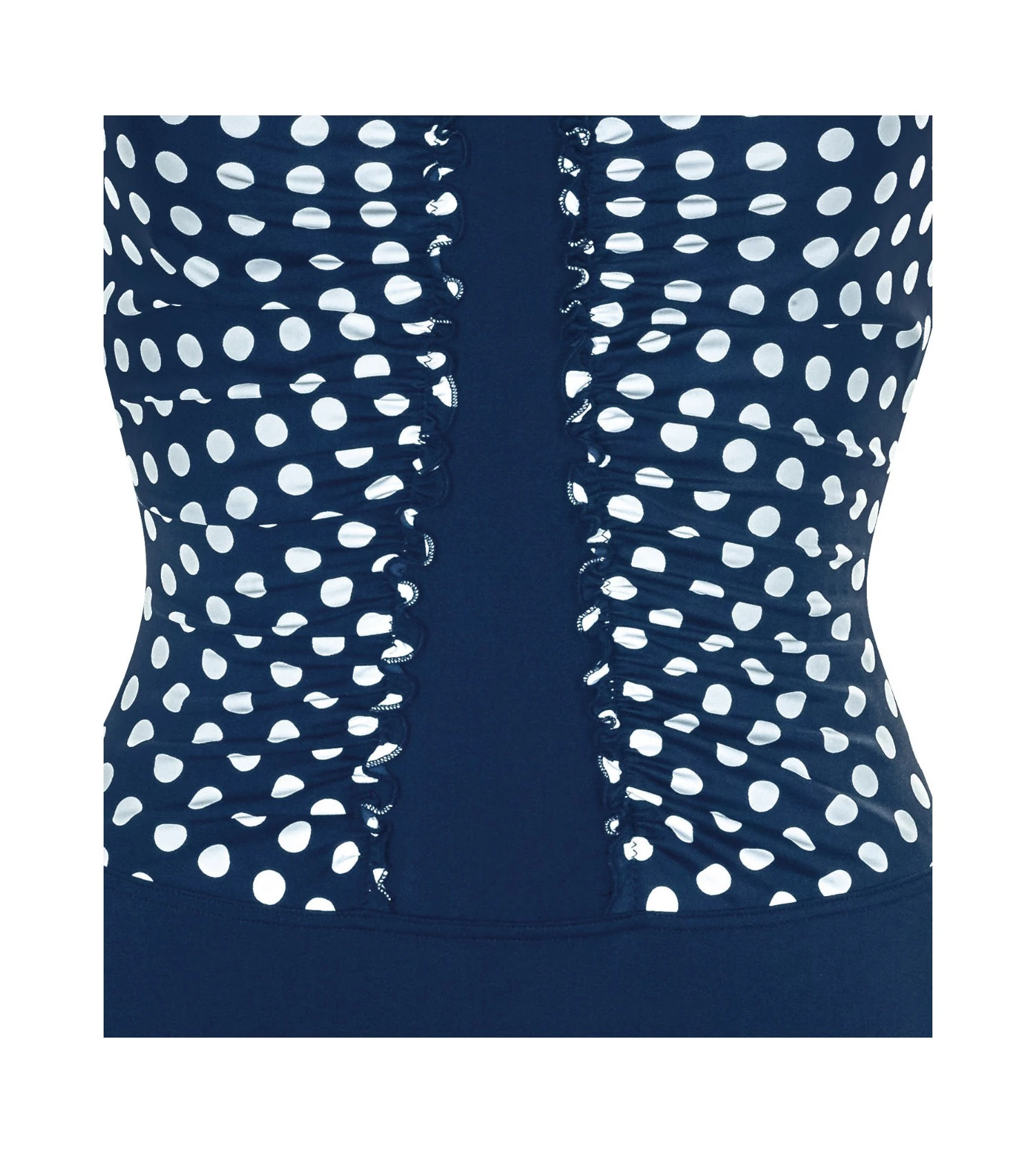 Maillot De Bain Froncé à Pois Marine 30 2 Maillot De Bain Froncé à Pois Marine 30 – Image 2