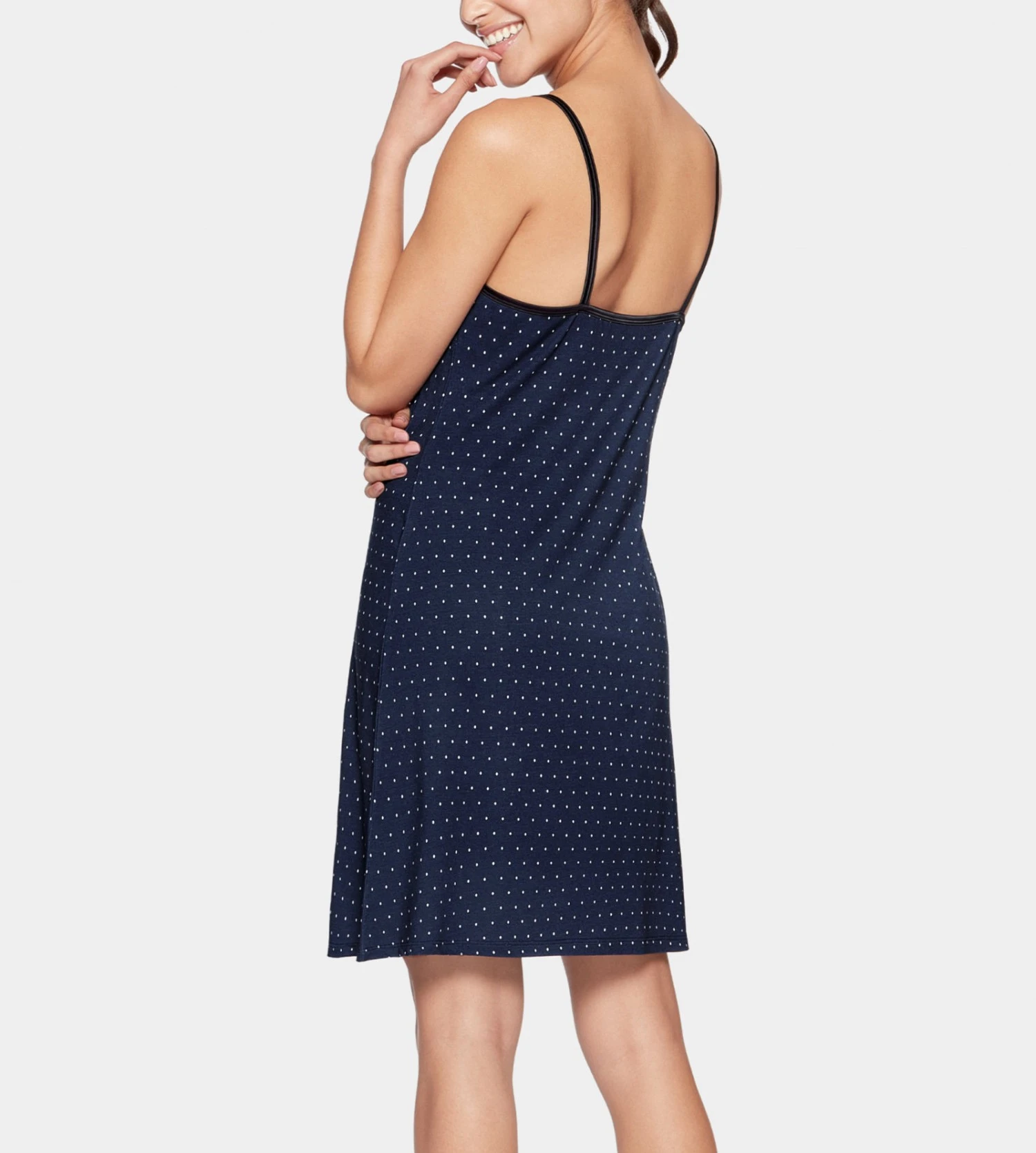 Eden Park Nuisette à Pois Décolleté Triangle Marine 2 Eden Park Nuisette à Pois Décolleté Triangle Marine – Image 2