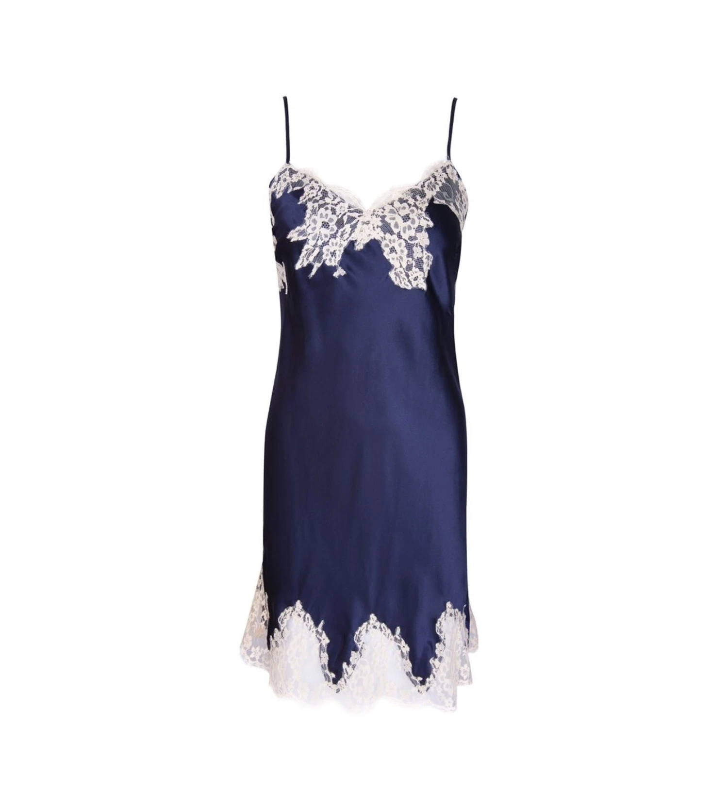 Nuisette Charme Splendeur Soie MARINE OR 2 Nuisette Charme Splendeur Soie MARINE OR – Image 2
