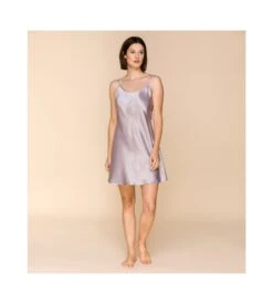 Nuisette En Satin Avec Laçage Dos Lilac Haze -Calida Soldes nuisette en satin avec lacage dos lilac haze 308 2