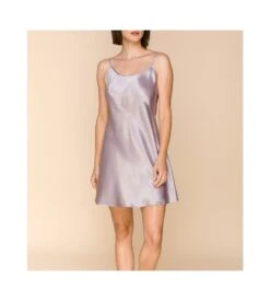 Nuisette En Satin Avec Laçage Dos Lilac Haze -Calida Soldes nuisette en satin avec lacage dos lilac haze 308 4