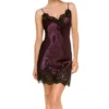 Nuisette Satin Avec Lacets Croisés Damson/ Black