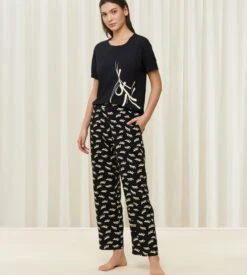 Triumph Pantalon Décontracté Mywear White-Dark Combinaison -Calida Soldes pantalon decontracte mywear m016 white dark combinaison 2