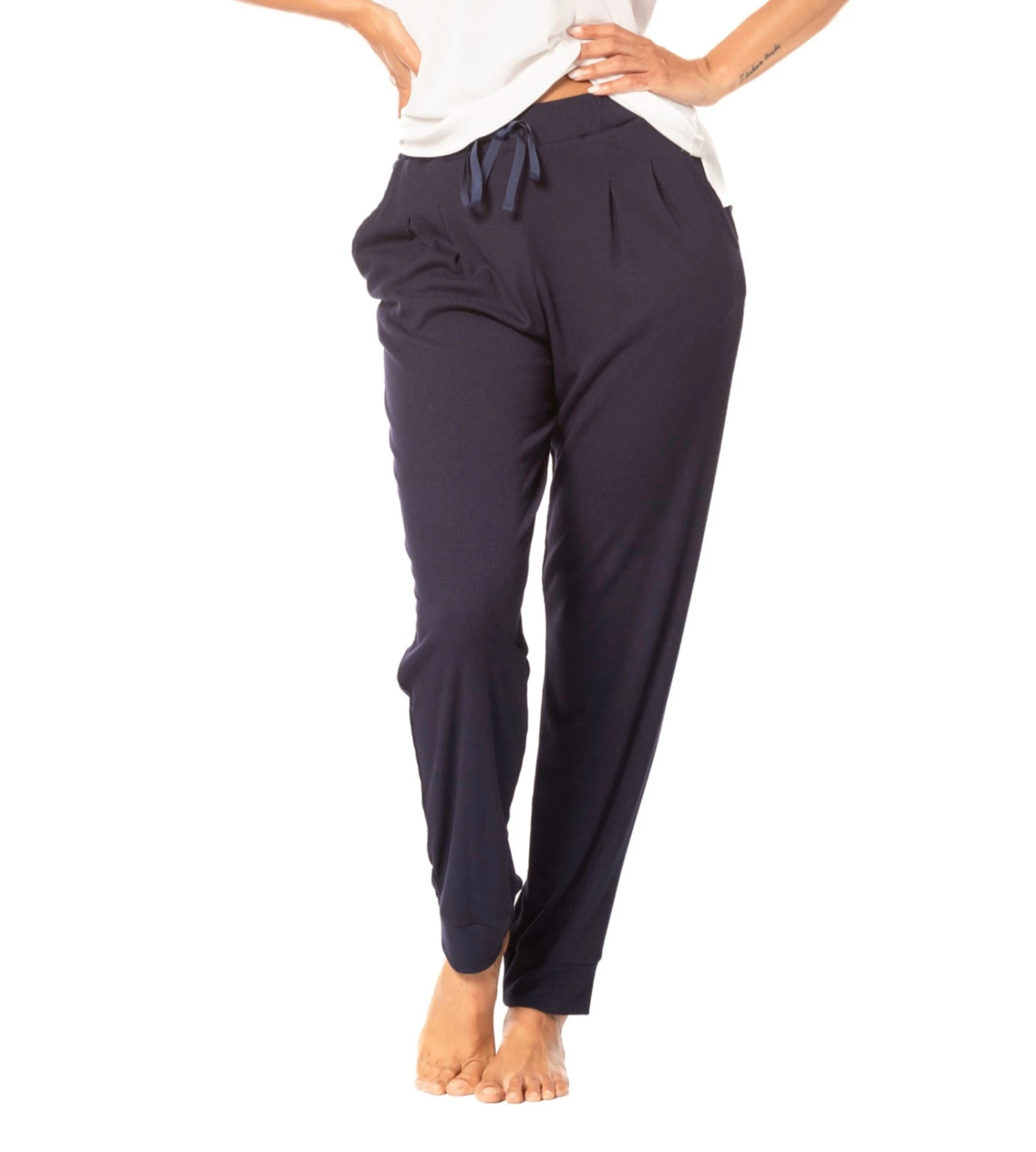 Pantalon Jogging En Viscose MARINE 1 Pantalon Jogging En Viscose MARINE
