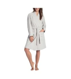 Peignoir Court En Coton Femme Silver