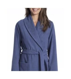 Peignoir Long En Coton Pour Femme Deep Cobalt