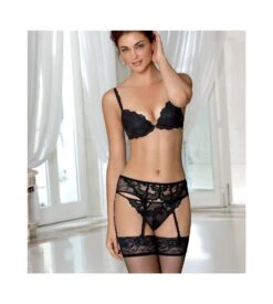 Porte-jarretelles Dressing Floral NOIR -Calida Soldes porte jarretelles dressing floral noir 3