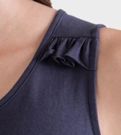 Pyjacourt Sans Manches Bleu Marin -Calida Soldes pyjacourt sans manches b11 bleu marin 2