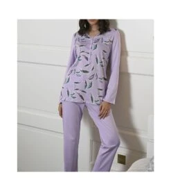 Pyjama Boutonné Imprimé Feuillage Orchidée -Calida Soldes pyjama boutonne imprime feuillage 625 orchidee 2