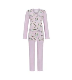 Pyjama Boutonné Imprimé Feuillage Orchidée