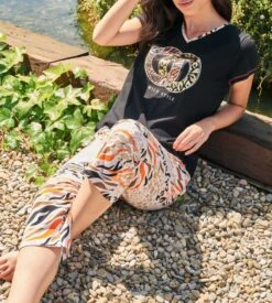 Pyjama Corsaire Pour Femme Noir -Calida Soldes pyjama corsaire pour femme 019 noir 2