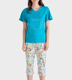 Pyjama Corsaire Pour Femme Couleur D'huile -Calida Soldes pyjama corsaire pour femme 295 couleur d huile 2