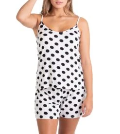 Pyjama Court Bretelles Fines Ecru