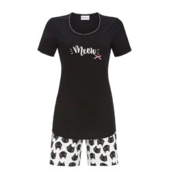 Pyjama Court Imprimé NOIR -Calida Soldes pyjama court imprimee noir 2