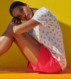 Calida Pyjama été En Coton Imprimé Cerises Fruity Dreams Red Glow -Calida Soldes pyjama court pour femme 136 red glow 3
