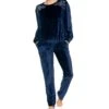 Pyjama En Velours Et Dentelle Dark Navy