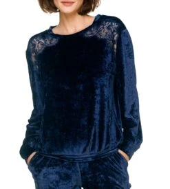 Calida Soldes -Calida Soldes pyjama en velours grande taille dark navy 310 1