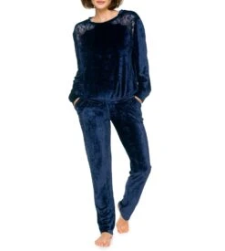 Pyjama En Velours Grande Taille Dark Navy