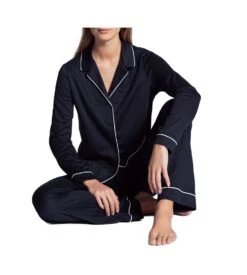 Calida Pyjama Femme à Boutons Night Lovers DARK LAPIS BLUE