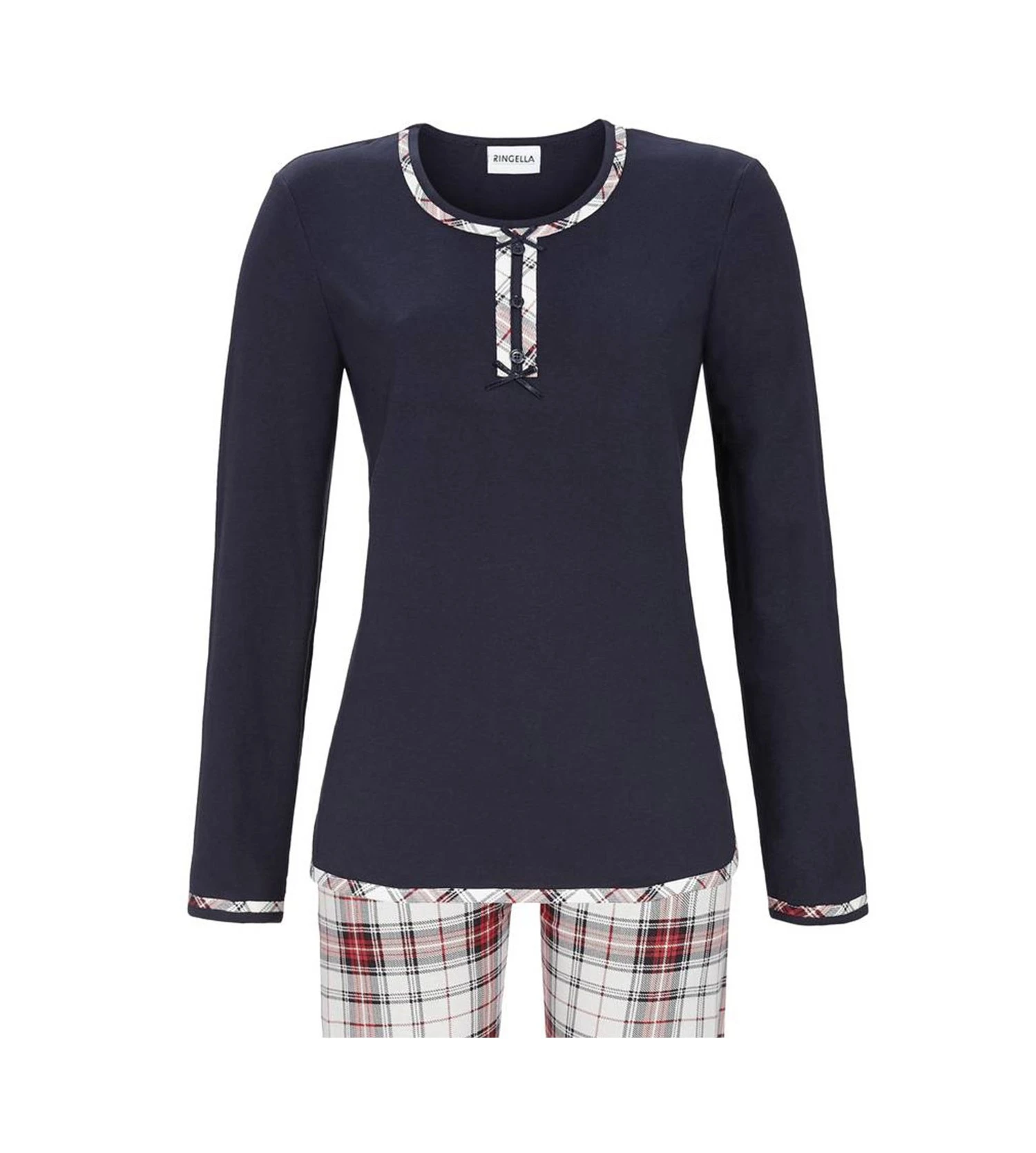 Pyjama Femme Tartan écossais Dark Navy 1 Pyjama Femme Tartan écossais Dark Navy