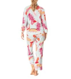 Calida Soldes -Calida Soldes pyjama long boutonne 03 bleu fushia 1