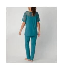 Triumph Pyjama Manches Courtes Dentelle 7404 Ocean Dephts -Calida Soldes pyjama manches courtes dentelle 7404 ocean dephts 2