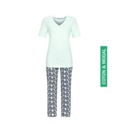 Pyjama Pantalon 7/8 Icegreen 5 Pyjama Pantalon 7/8 Icegreen -Calida Soldes pyjama pantalon 7 8 560 icegreen 2